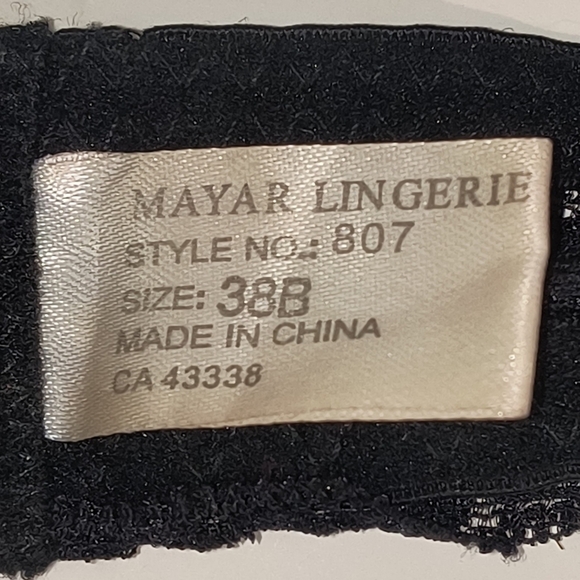 Mayar Lingerie Women's 38B Floral Black Bra - Picture 3 of 4